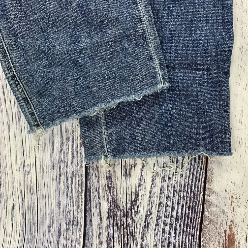 Judy Blue High Waist Tummy Control Raw Hem Straight Leg Jeans 88848 Size 5/27